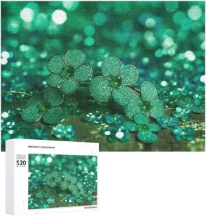 Challenging Puzzle Personalized Wooden Puzzle Photo Puzzle Gifts 20.5" X 15 520 son malice Piece Jigsaw Puzzle - Green Sparkly Spring Picture Puzzles for Adults 
