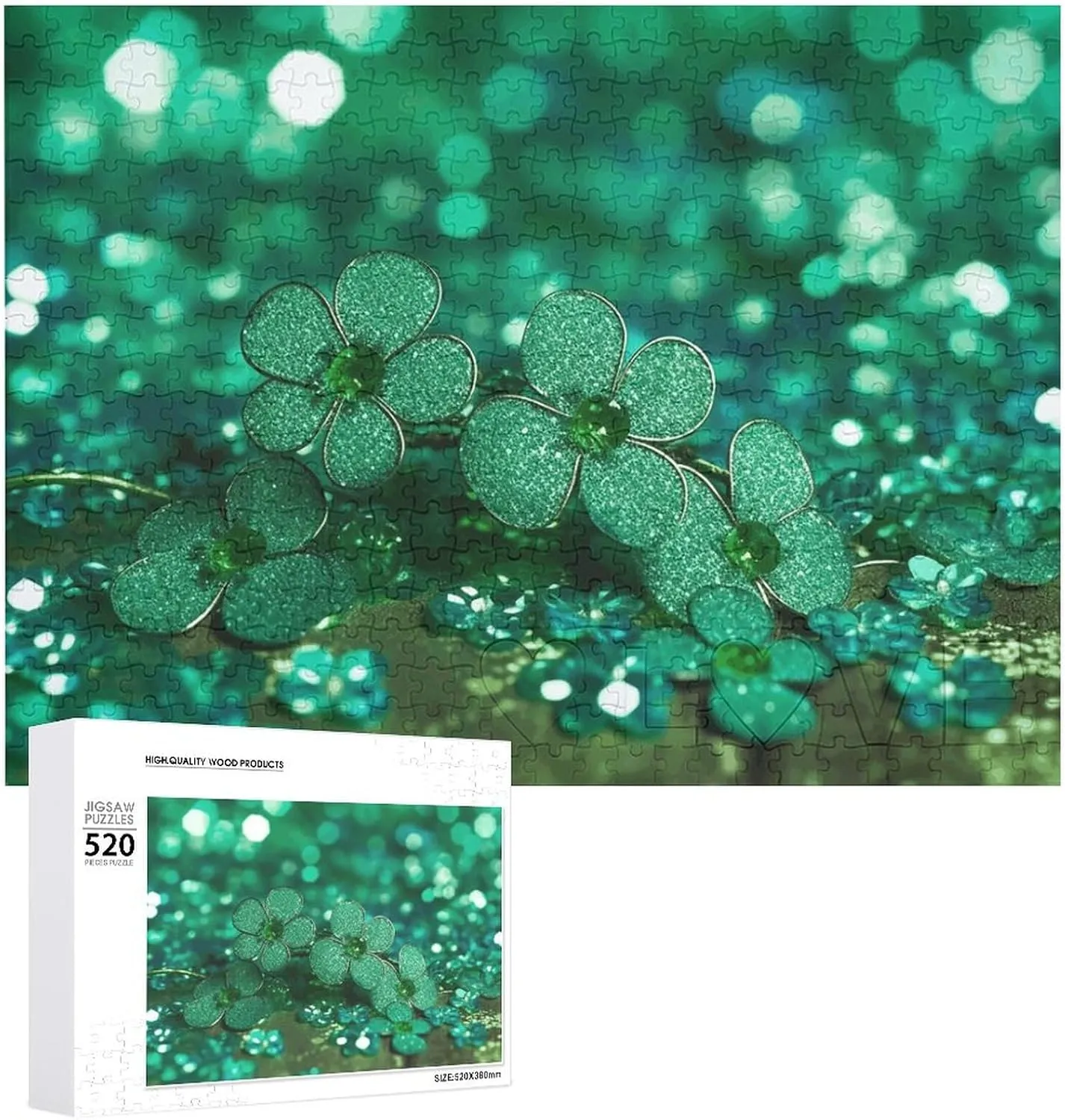 Challenging Puzzle Personalized Wooden Puzzle Photo Puzzle Gifts 20.5" X 15 520 son malice Piece Jigsaw Puzzle - Green Sparkly Spring Picture Puzzles for Adults 