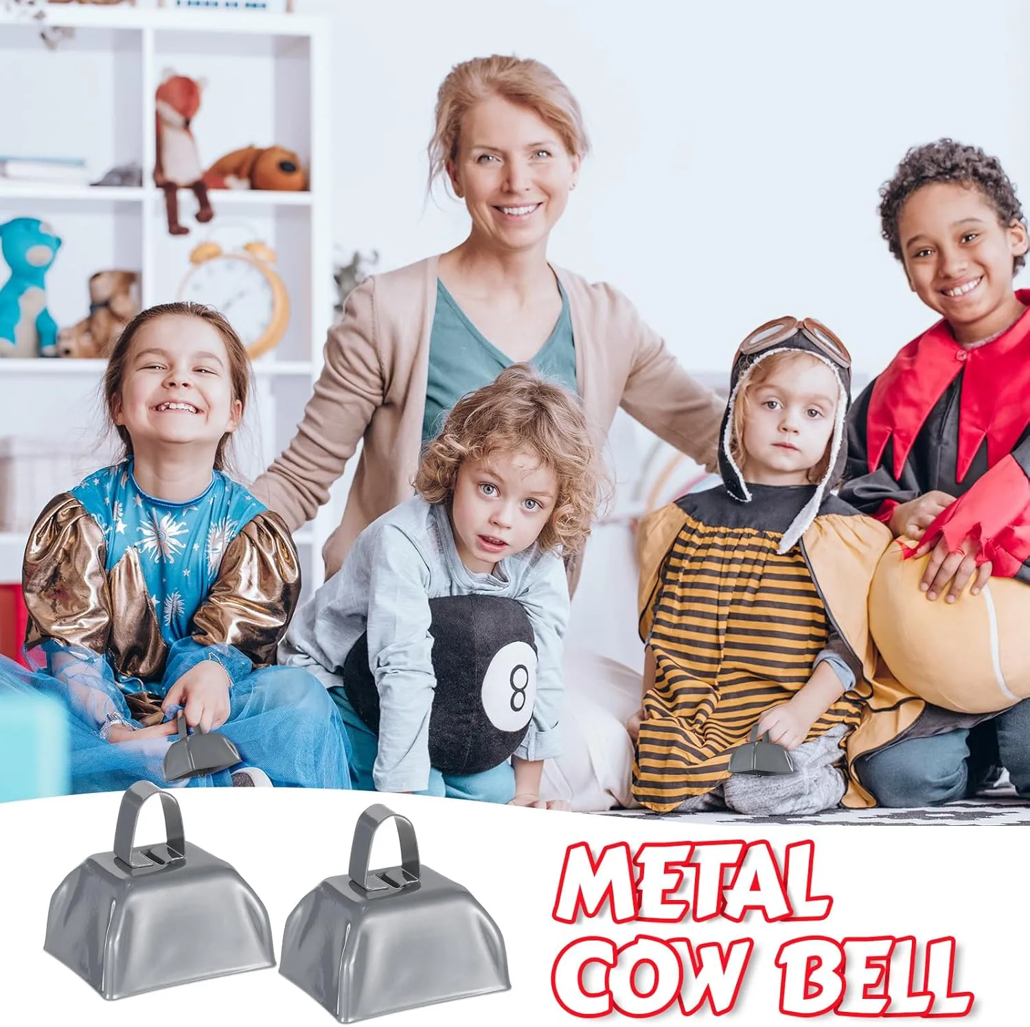 Cheering Football Games$ 3 x 2.8 x 2.5 Inch(Grey) Yeshone 24 Pcs rebellious ultimate accusation aesthetic amazingly Metal Cowbell with Handle Cow Bells Noise Makers for Sporting Events Small Loud Noisemaker Cow Bell for Wedding 