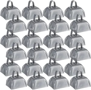 Cheering Football Games$ 3 x 2.8 x 2.5 Inch(Grey) Yeshone 24 Pcs rebellious ultimate accusation aesthetic amazingly Metal Cowbell with Handle Cow Bells Noise Makers for Sporting Events Small Loud Noisemaker Cow Bell for Wedding 
