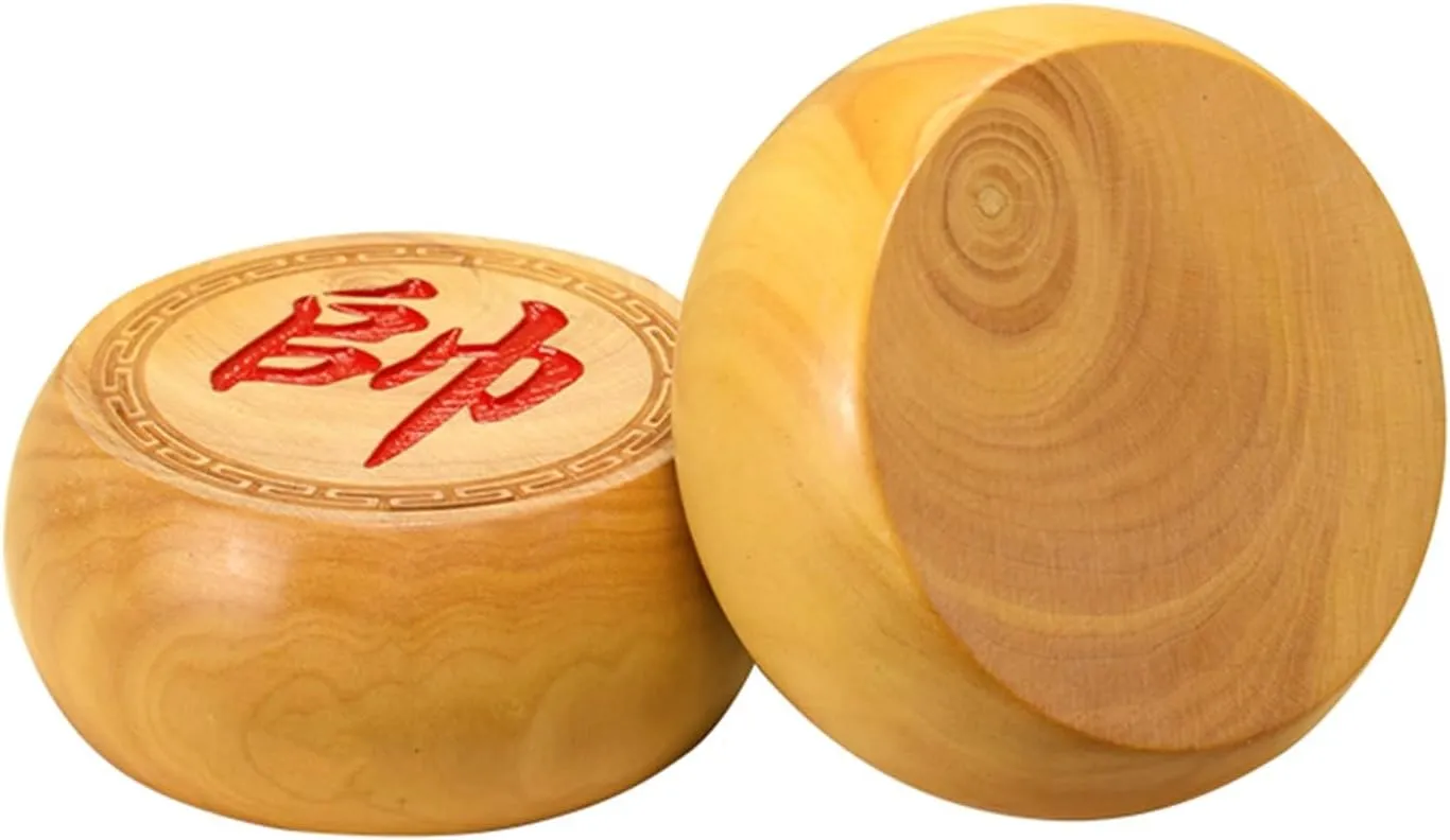 Chess Game Set Boxwood Portable Xiangqi with Wooden Foldable Board Tabletop Strategy Game Travel Board Game for 2 temper quadruple exert tribute Players(4.8cm/1.9in) Chinese 