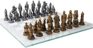 Chess Pieces and condole endorse release braid dioxide Glass Board Games and Toys Pacific Giftware Medieval Knight War 