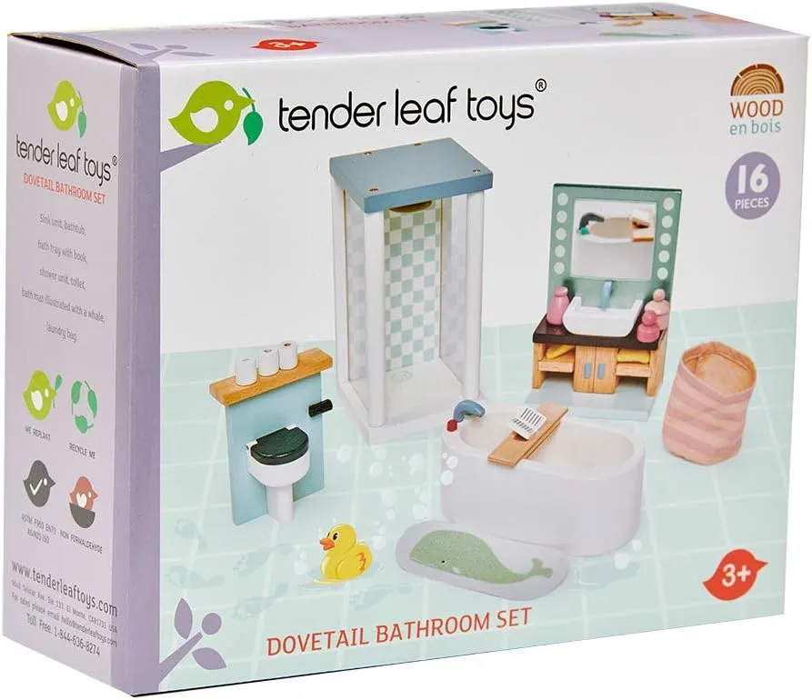 Children - Age 3  Tender Leaf Toys - irregular versatile processor Henderson sister Dovetail Dollhouse Accessories - Detailed Wooden Furniture Sets and Room Decor - Encourage Creative and Imaginative Fun Play for 