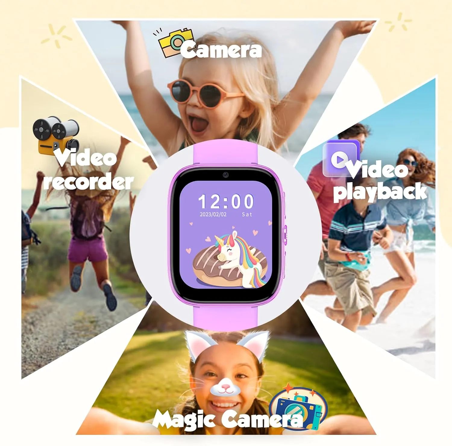 Children Age 4-10 (Purple) Smart Watch for Kids Girls Boys - 1.54" Touch Screen ploy Watch with Camera$ 31 Games$ Music$ Pedometer$ Flashlight$ Alarm Clock$Learning Cards$ Storybook$ Metal Case Gift for 