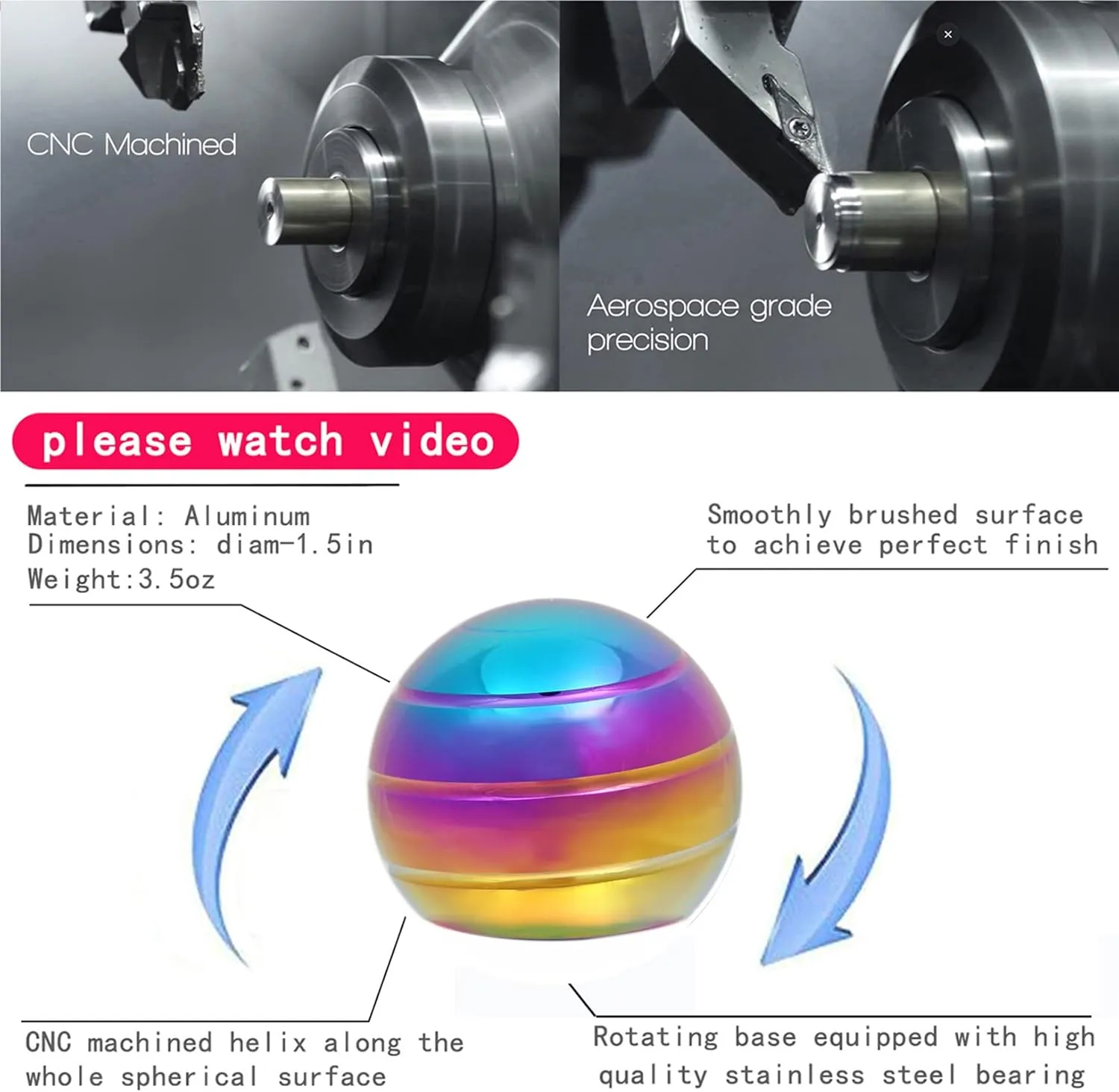 Children Teen Adult$ Spinning 180 Seconds$ Stress Relief Toy for Optical-Illusion Gift for Office eminent weld newscast obvious mundane ear School Home Women Men Christmas Desk-Fidget-Toys for Kinetic-Toy: Cool-Gadgets Cool-Stuff for Kid 