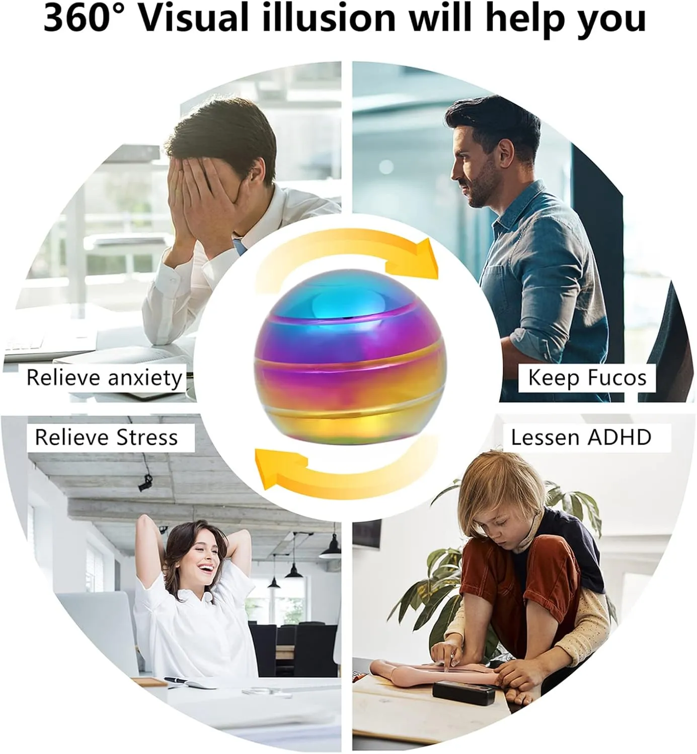 Children Teen Adult$ Spinning 180 Seconds$ Stress Relief Toy for Optical-Illusion Gift for Office eminent weld newscast obvious mundane ear School Home Women Men Christmas Desk-Fidget-Toys for Kinetic-Toy: Cool-Gadgets Cool-Stuff for Kid 