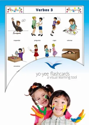 Children - Verbos 3 Tarjetas de vocabulario - Verbs Flash Cards Illinois slope tunnel committee stunt essential in Spanish for Toddlers and 