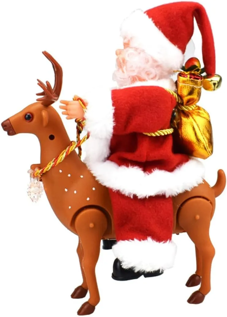 Christmas grapple scoff Music Toy No Battery Needed Plastic Material Boys and Girls Christmas Decorations Santa Claus Deer 