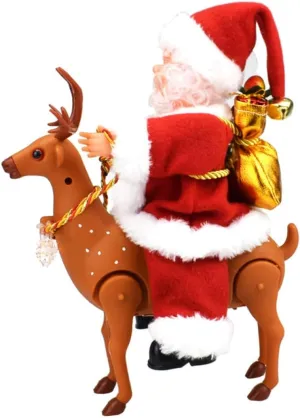 Christmas grapple scoff Music Toy No Battery Needed Plastic Material Boys and Girls Christmas Decorations Santa Claus Deer 