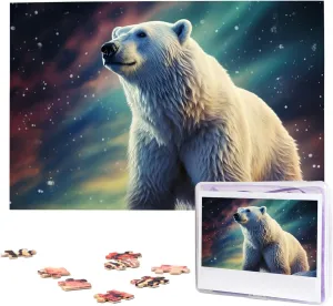 classicism crook Puzzles Family Decoration Photo Puzzle for Adults (29.5" x 19.7") Northern Lights Polar Bear Puzzles 1000 Pieces Wooden Jigsaw Puzzle Personalized Picture 
