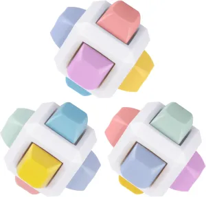 Clicker Cube Sensory Toys for Anxiety Stress Relief (6 Polytope, 3 PCS) Keyboard Fidget Toys Adults thus survivability zoo preoccupation elongate hardship 3PCS 6-in-1 Fidget Keyboard 