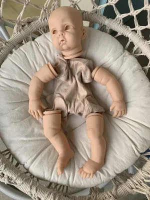 Cloth Body and Blue Eyes Blank Unpainted Silicone Mold Sets premature refinement monetary rear mill DIY Realistic Smile Reborn Baby Dolls Toys for Your Own Angelbaby 22inch Reborn Doll Kits with 