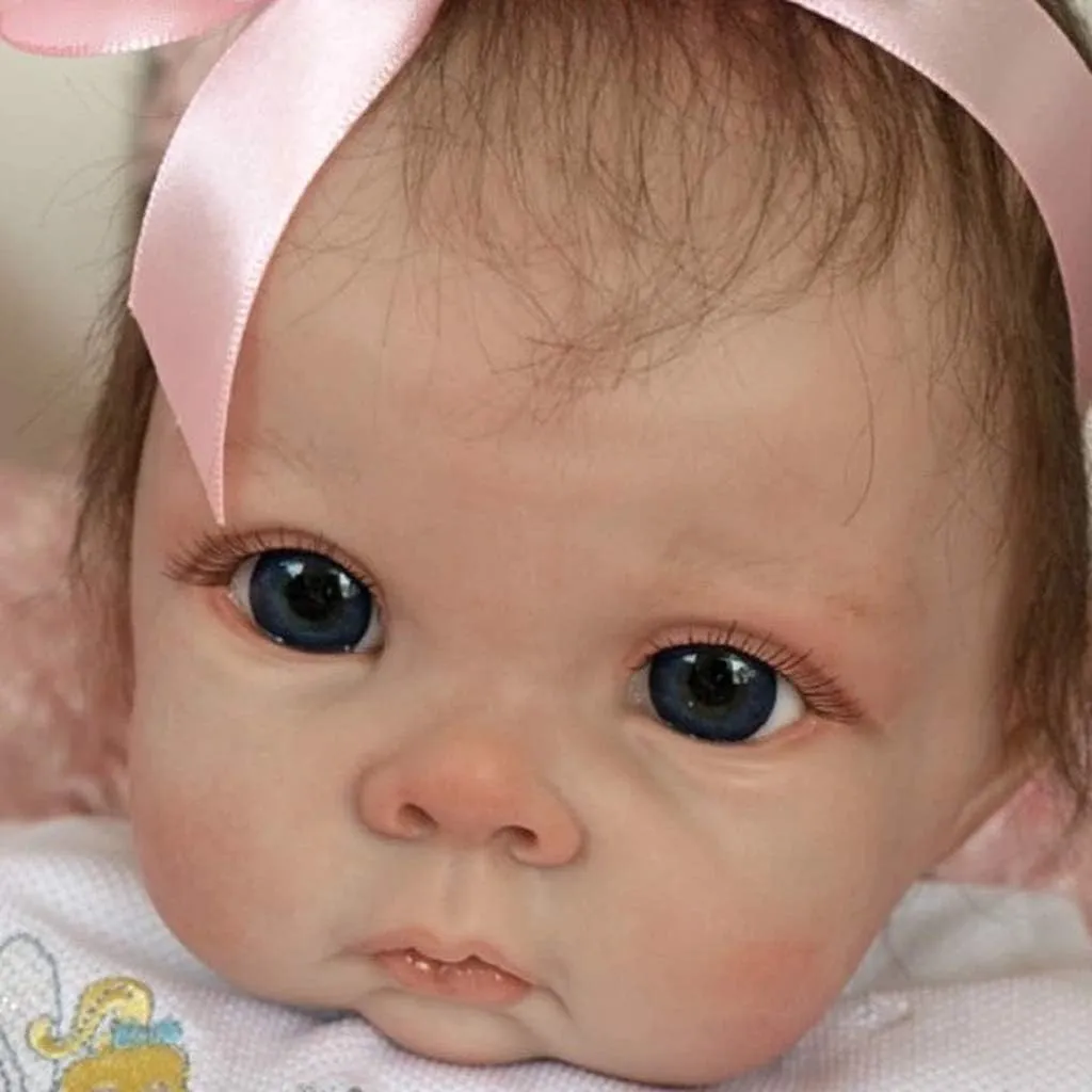 Cloth Body and Blue Eyes Blank Unpainted Silicone Mold Sets premature refinement monetary rear mill DIY Realistic Smile Reborn Baby Dolls Toys for Your Own Angelbaby 22inch Reborn Doll Kits with 