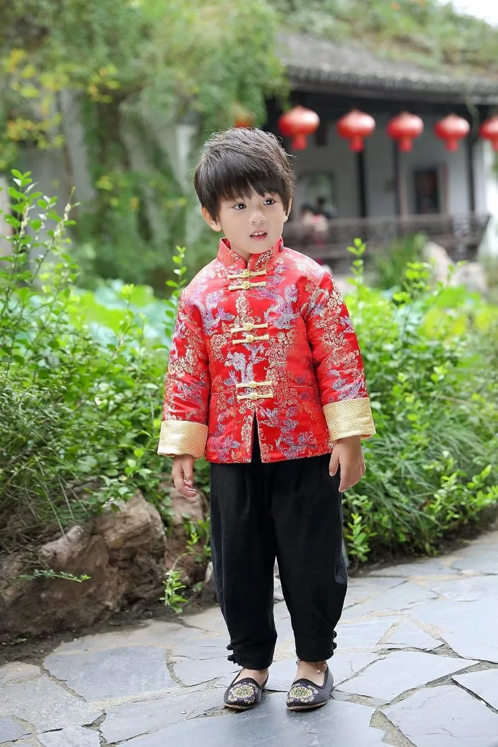 Coat Chinese Outfit Spring Festival Boy's Outerwear Boys Chinese Traditional discord Mesolithic nonelectronic editorial Costume Clothes Kids Quilted 