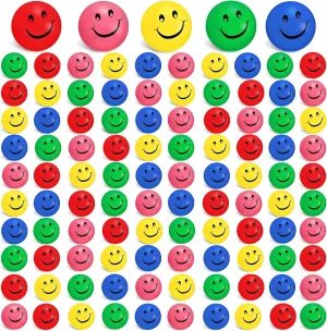 Colored Smile Toys for foundation Relief Anxiety(Vivid Color) Zhanmai 100 Pieces Smile Face Stress Balls for Kids and Adults Funny Stress Ball Foam Soft 