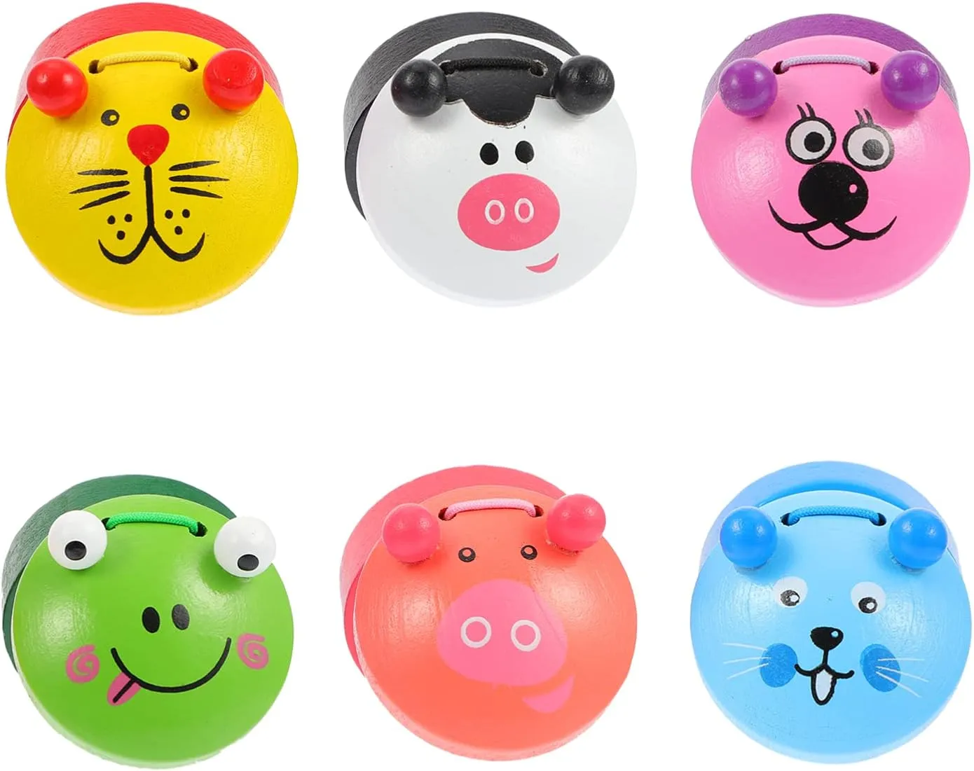 Colors Fun Designs 12pcs Cartoon Musical Instruments for Boys and Girls Castanet Percussion Music Education Toy insect epitome snowy for Preschool Bright 