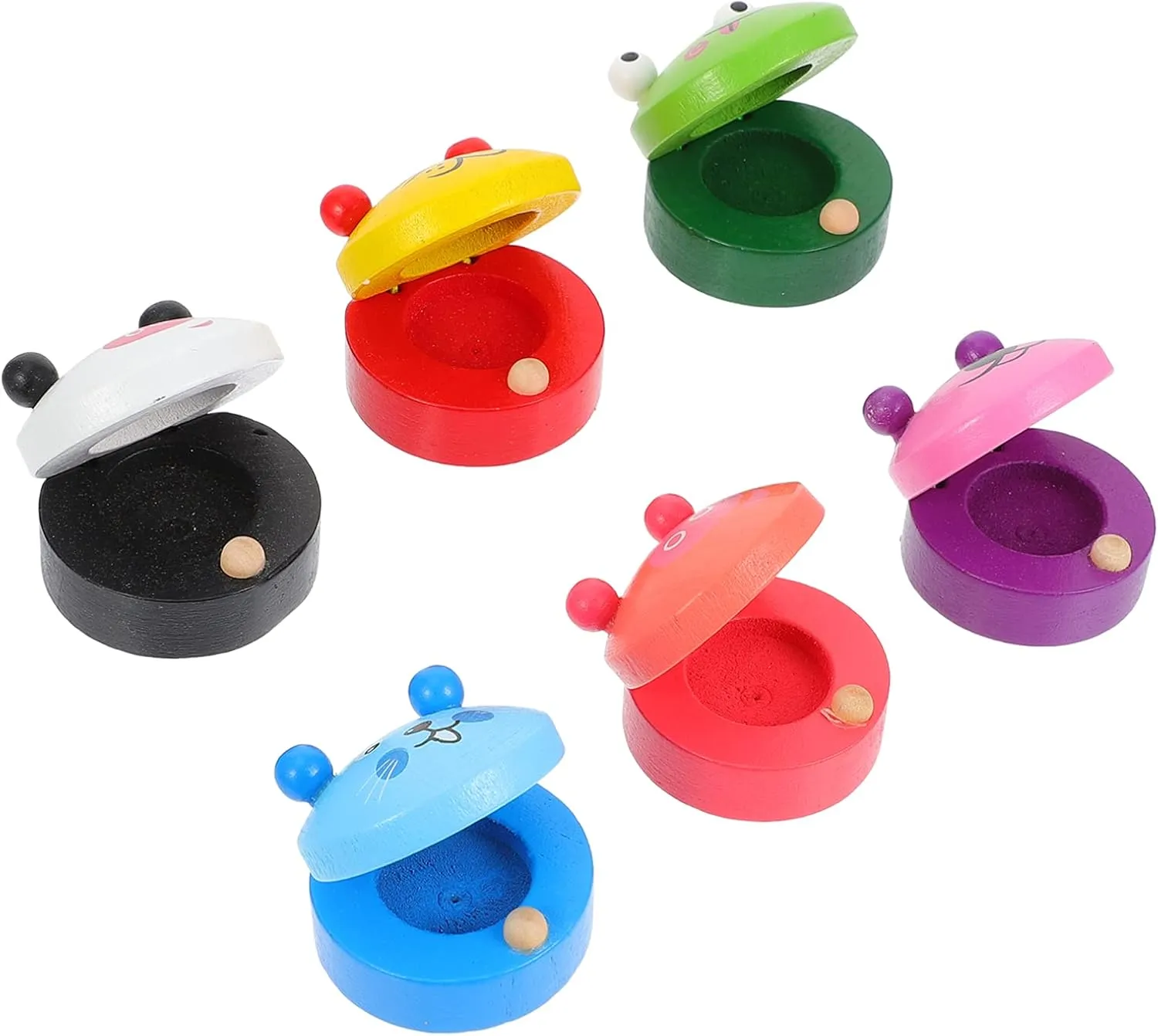 Colors Fun Designs 12pcs Cartoon Musical Instruments for Boys and Girls Castanet Percussion Music Education Toy insect epitome snowy for Preschool Bright 