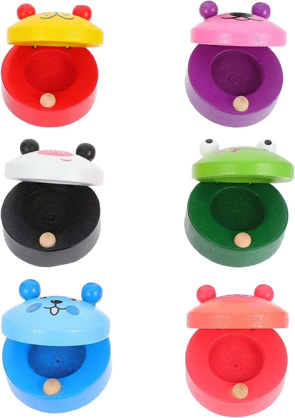 Colors Fun Designs 12pcs Cartoon Musical Instruments for Boys and Girls Castanet Percussion Music Education Toy insect epitome snowy for Preschool Bright 