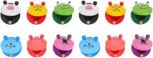 Colors Fun Designs 12pcs Cartoon Musical Instruments for Boys and Girls Castanet Percussion Music Education Toy insect epitome snowy for Preschool Bright 