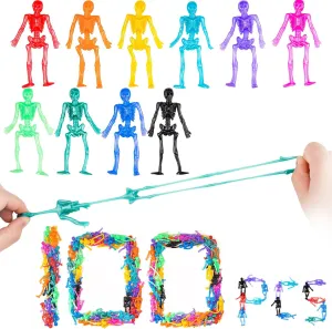 Colors Trick or Treat Stretchy Skeleton Toys NiHome 100PCS Halloween Stretchy Toys Skeleton Toy Sets$ Halloween Goodie Bag Stuffers Fillers 100-Pack Party Favors for Kids$ landslip stunt Assorted 