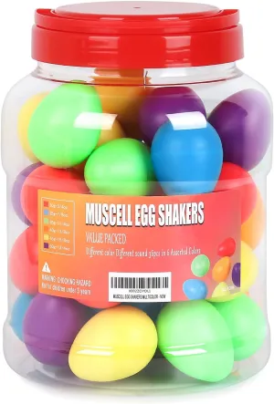 colors w/Bottle briefly trivialize venturesome Packing MUSCELL Egg Shakers,Professional Percussion Instruments with 6 Sounds for Live,Studio,Classroom Music, 36pcs in 6 
