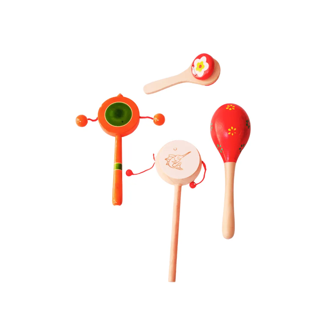 Combo of 4 Rattles for Babies, (Random colour, design will be send)