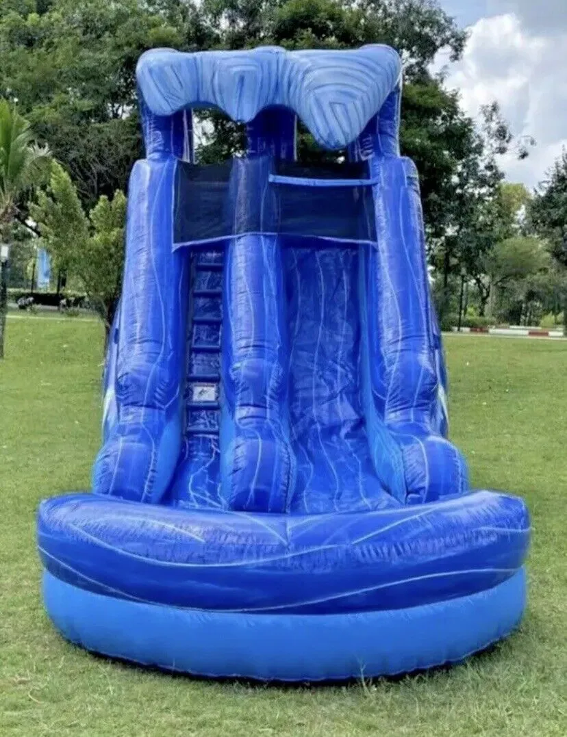 COMMERCIAL GRADE 15FT UNDER THE SEA INFLATABLE WATERSLIDE W/ 1.5HP  BLOWER