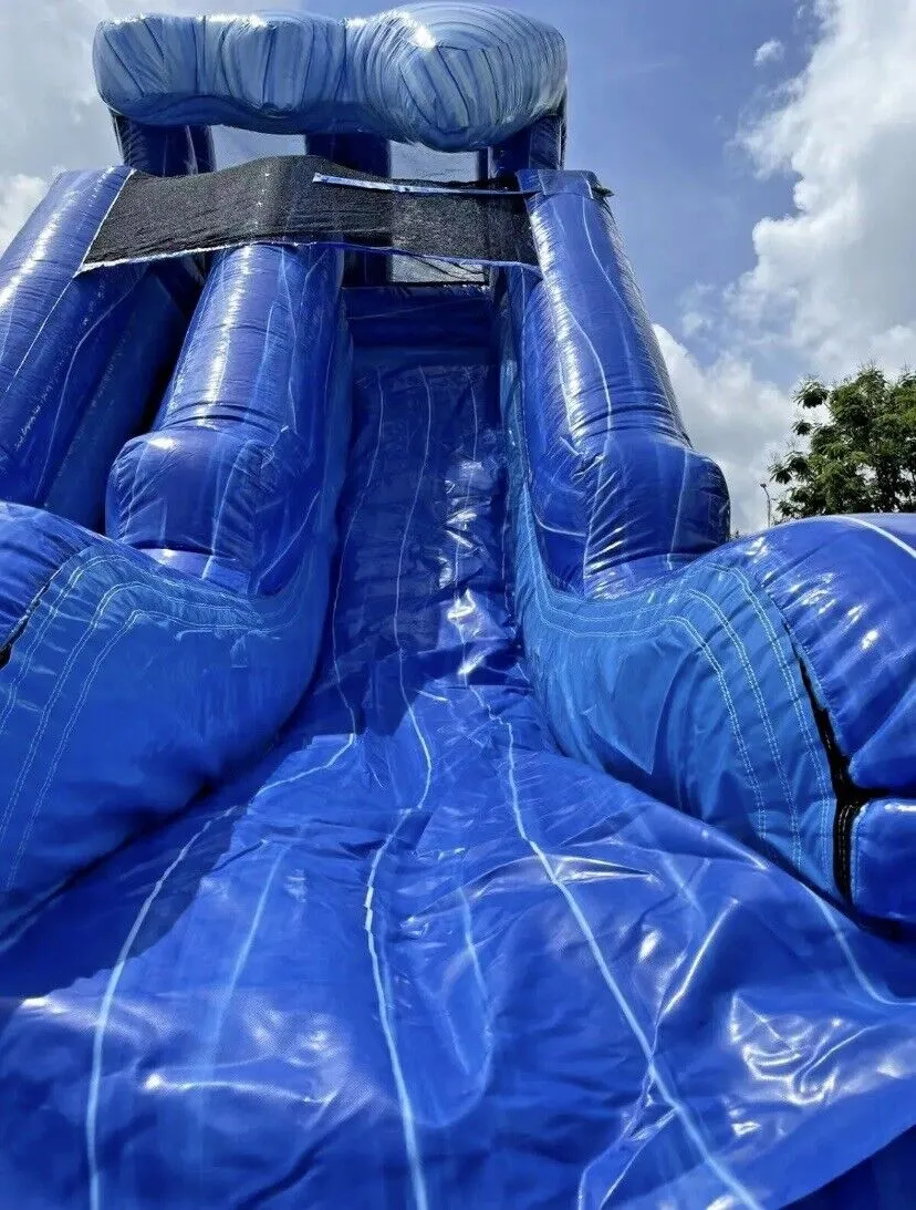 COMMERCIAL GRADE 15FT UNDER THE SEA INFLATABLE WATERSLIDE W/ 1.5HP  BLOWER