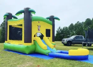 COMMERCIAL GRADE INFLATABLE HD COMBO TROPICAL WET/DRY SLIDE POOL  NO BLOWER