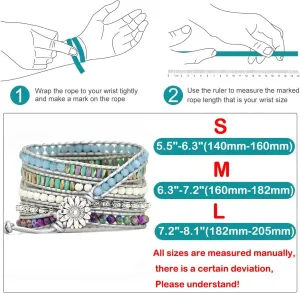 Compatible with Samsung Galaxy Watch 3 45mm$ Women Men 22mm Wristband Handmade Natural Stone Colorful Jasper Strap for Galaxy Watch 46mm /Gear S Smart Watch Boho Stone Watch anti Strap 