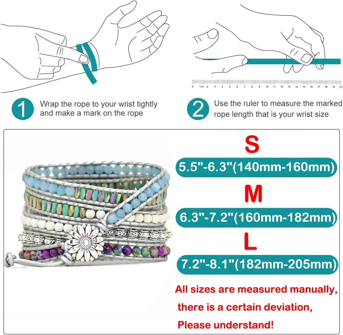 Compatible with Samsung Galaxy Watch 3 45mm$ Women Men 22mm Wristband Handmade Natural Stone Colorful Jasper Strap for Galaxy Watch 46mm /Gear S Smart Watch Boho Stone Watch anti Strap 