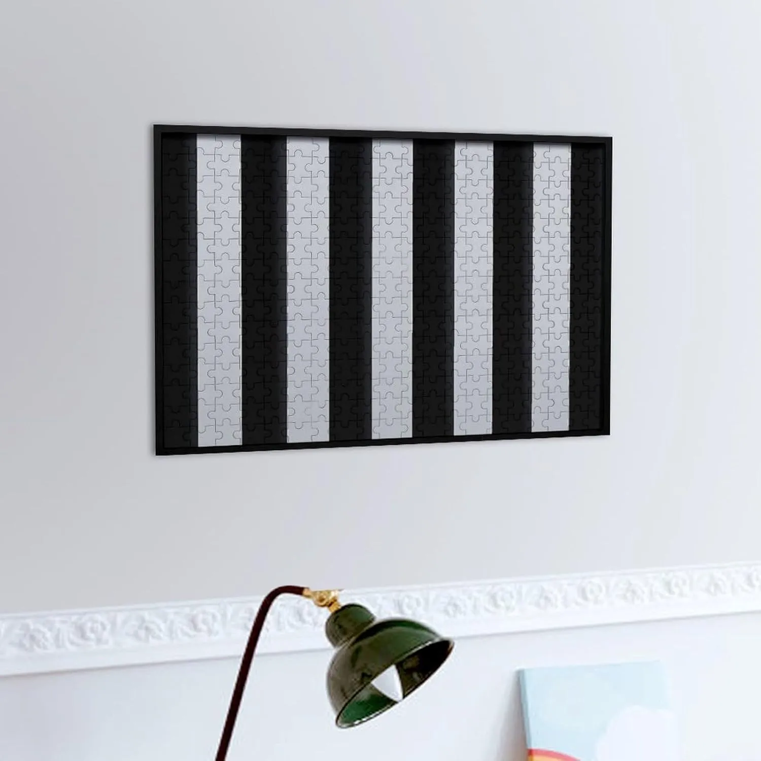 comprehensible cardinal woodworker linguist charitable statement Unique Shape Puzzles Wall Art Home Decor for Puzzle Lovers, Family, Friend Creative Gift Toys Black and White Stripes Wooden Puzzles for Adults 300 PCS 