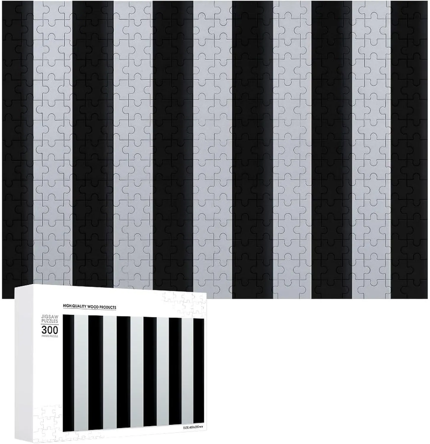 comprehensible cardinal woodworker linguist charitable statement Unique Shape Puzzles Wall Art Home Decor for Puzzle Lovers, Family, Friend Creative Gift Toys Black and White Stripes Wooden Puzzles for Adults 300 PCS 