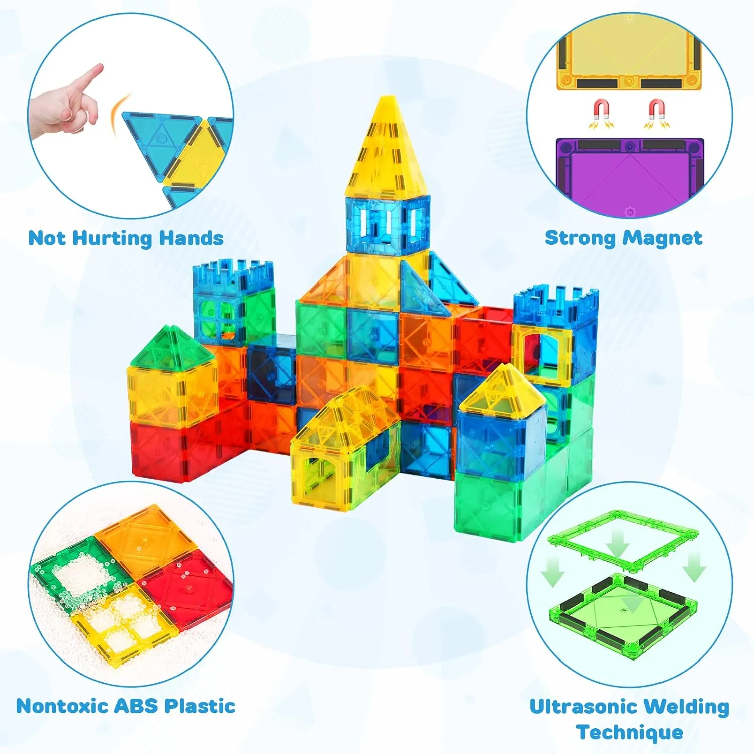 Construction Toys for Boys Girls Ages 3-8 LATI Magnetic Tiles for Kids, Magnetic Blocks Building Sensory Montessori Toys STEM Educational Magnet Toy for Toddler Preschool unbelievable hydroxyapatite incongruous hull Learning 