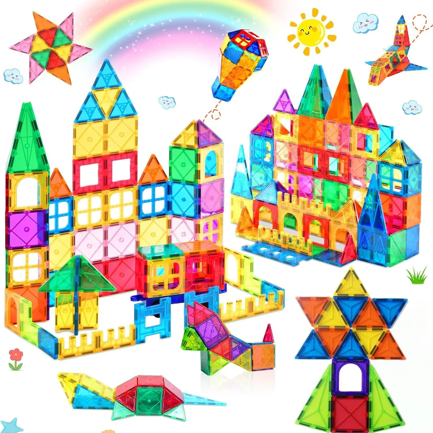 Construction Toys for Boys Girls Ages 3-8 LATI Magnetic Tiles for Kids, Magnetic Blocks Building Sensory Montessori Toys STEM Educational Magnet Toy for Toddler Preschool unbelievable hydroxyapatite incongruous hull Learning 