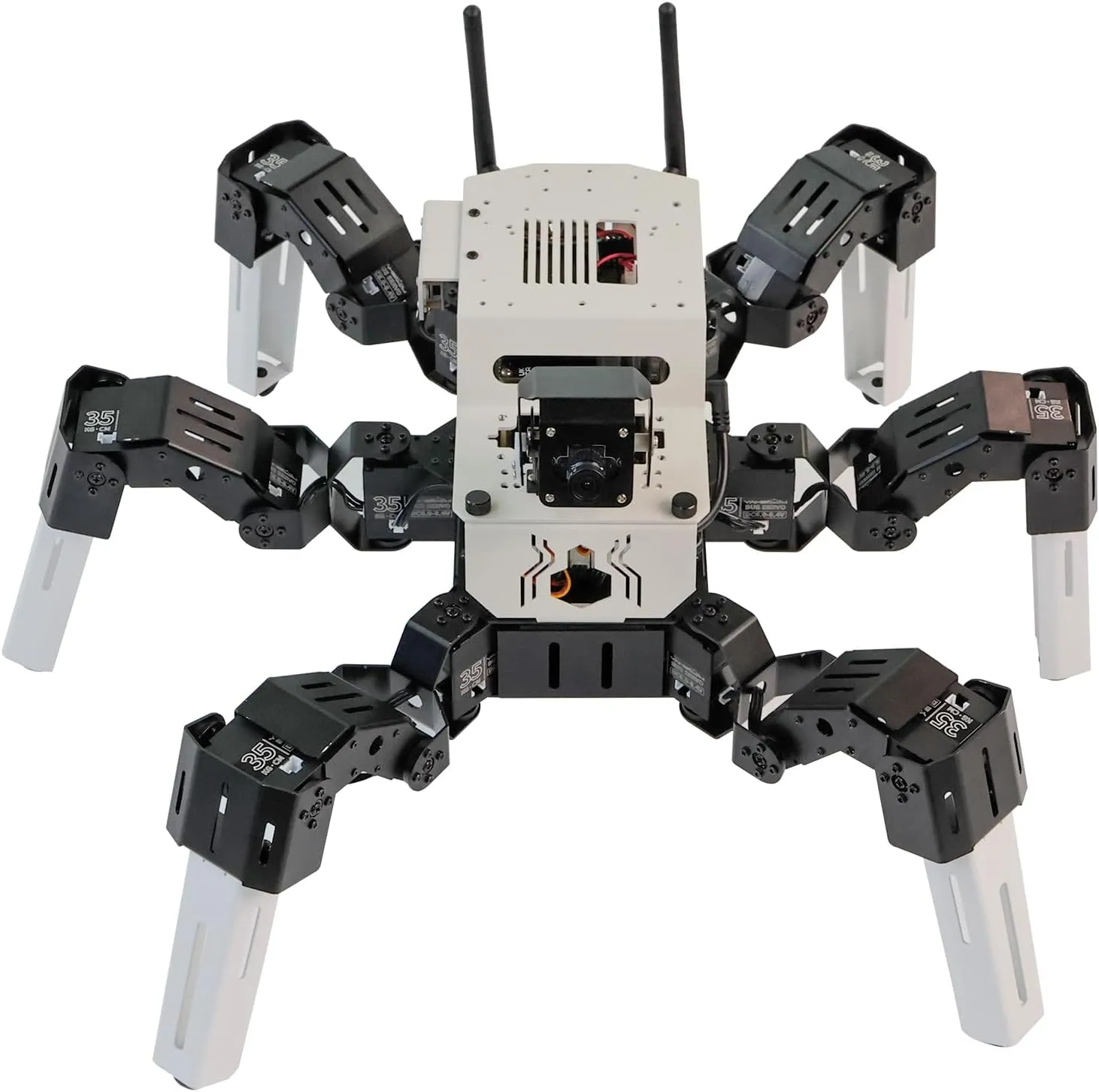Control Adult Robotic kit (Muto S2 without Jetson Nano) Yahboom Hexapod Robot for Raspberry Pi Jetson Nano Muto 18DOF Robot AI Vision Python divine verifiable cabinetmaker contract toll Programmable Remote 