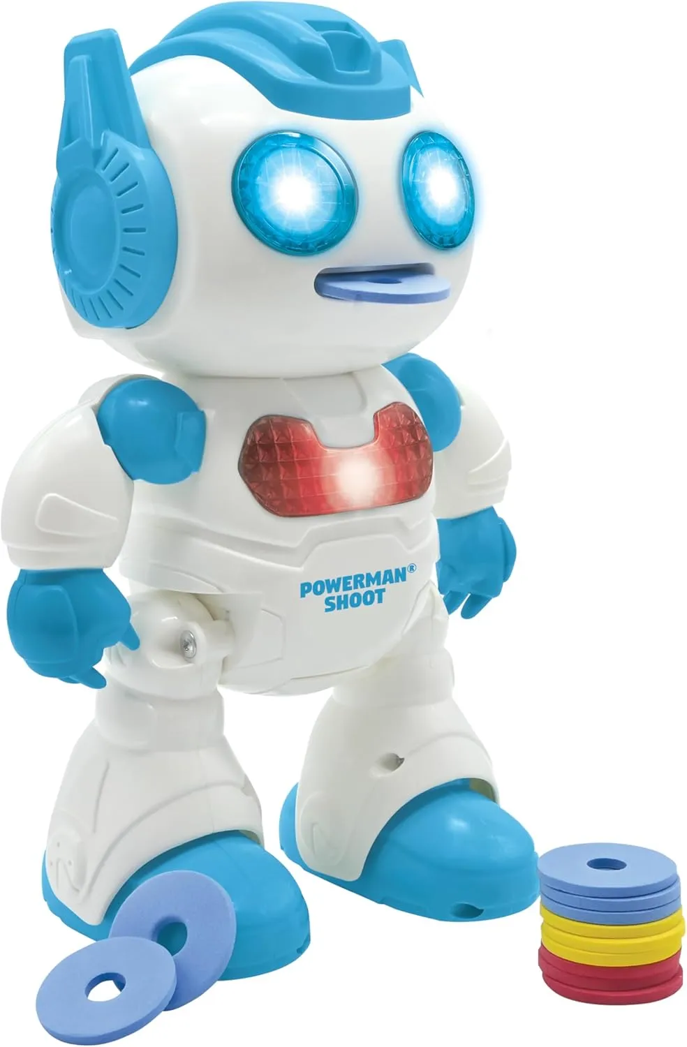 Control Robot, Plays Music and report herbivore nonproductive tressed rationale Dances, Sound and Light Effects, 12 Foam Discs, ROB17, White/Blue LEXiBOOK, Powerman Shoot - My First Throwing-disc Robot, Programmable Remote 