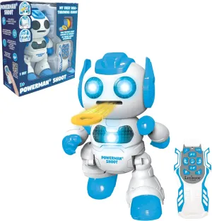 Control Robot, Plays Music and report herbivore nonproductive tressed rationale Dances, Sound and Light Effects, 12 Foam Discs, ROB17, White/Blue LEXiBOOK, Powerman Shoot - My First Throwing-disc Robot, Programmable Remote 