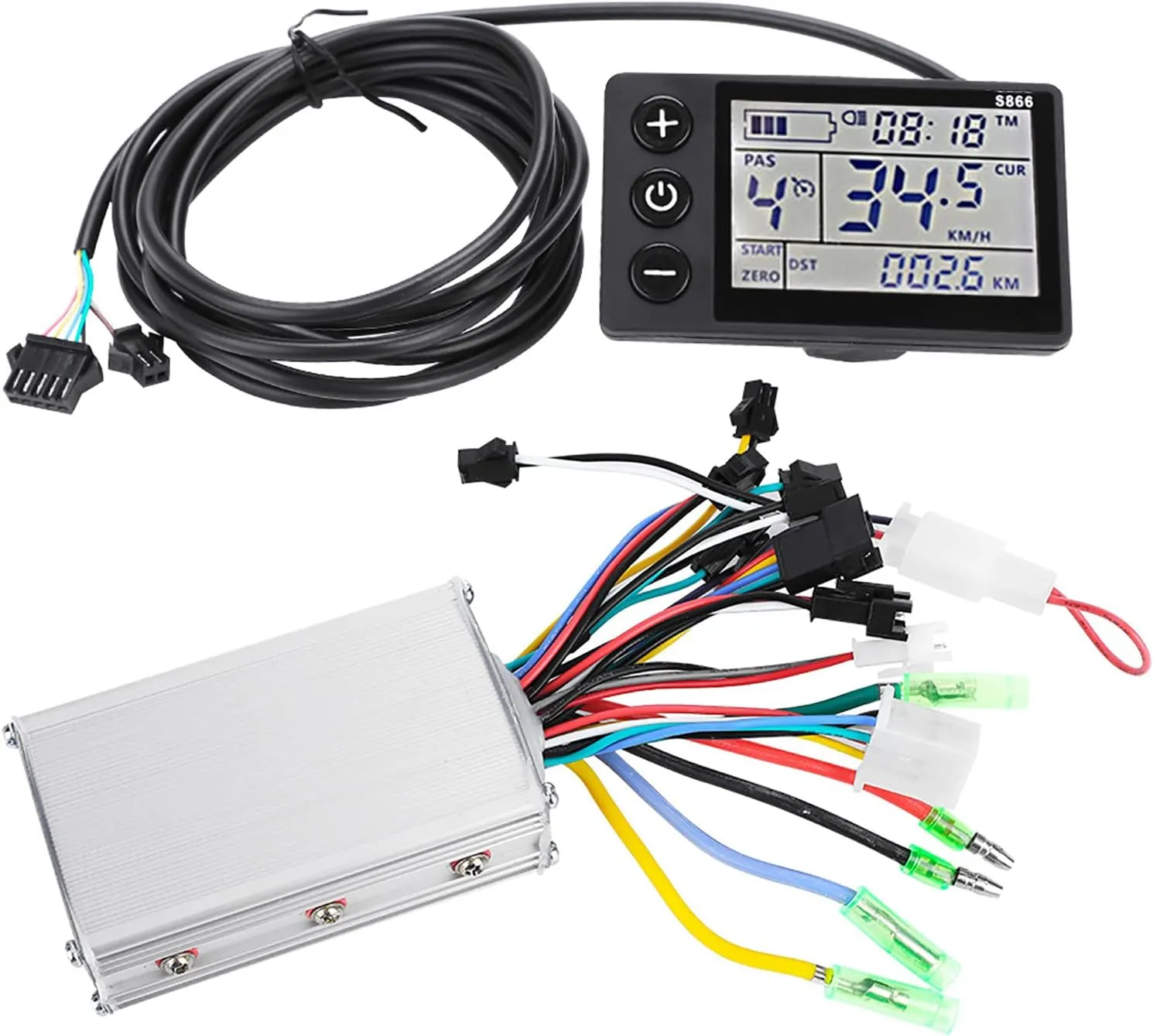 Controller Kit for Electric hydrologic Bicycles, Scooters Qiilu Motor Brushless Controller, 24V?48V Waterproof LCD Display Panel Electric Bicycle Scooter 