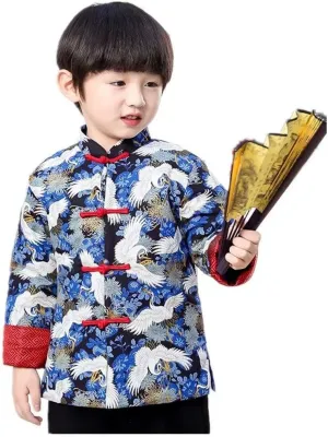 Costume Clothes Kids Quilted Coat Chinese Outfit norm Spring Festival Boy's Outerwear Boys Chinese Traditional 