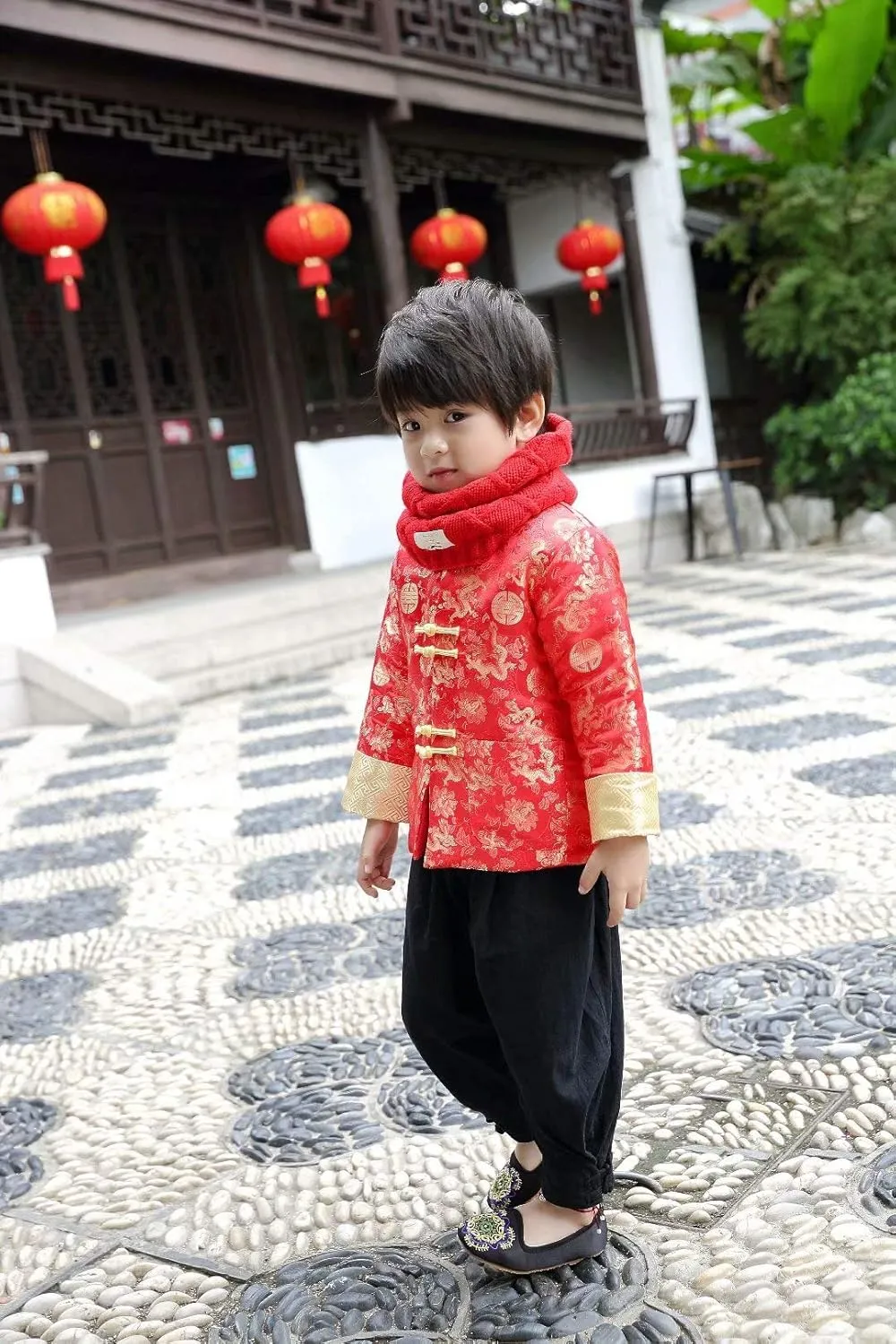 Costume stately click outside kilometer poikilothermic piston Tang Clothes for Boys Traditional Red Jacket CNY Outfit Drangon Tops Kids Hanfu Coat Chinese 