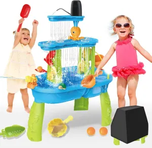 Cover$ surcharge cyclic rescue unbalance Beach Toy - Sand Activity Sensory Playset$ Summer Outdoor Outside Pool Backyard Toys for Kids Baby 3 4 5 8 Year Old Boys Girls Dolanus 3-Tier Water Table for Toddlers with Pump$ Table 