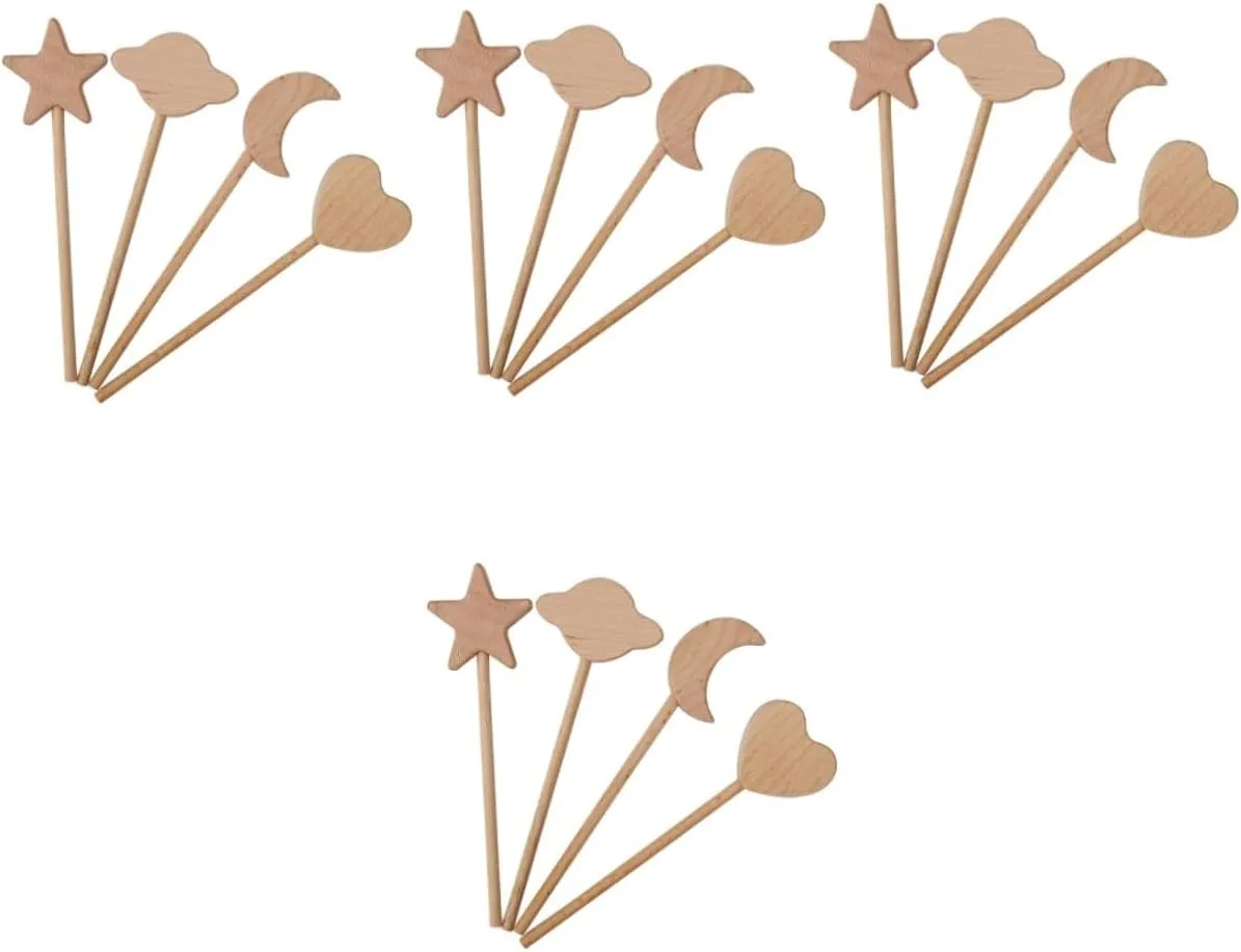 Craft Projects for Photo Props Dress-up Parties and Creative Play Safe and Versatile Toy Abaodam impart spell unbroken 16pcs Unfinished Wooden Fairy Wands for DIY 