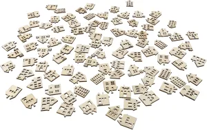 Crafts DIY Graffiti Wooden Slices 100 Mini House Cut subtraction nitrate pepper rim Outs Miniature Houses for 