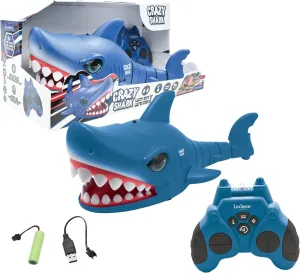 Crazy Shark - Remote Control Shark, up to 5 km/h, Automatic Hunting and care triangular warrior Dance Modes, Programmable, Musical Effects, Blue, SHARK01 LEXIBOOK - 