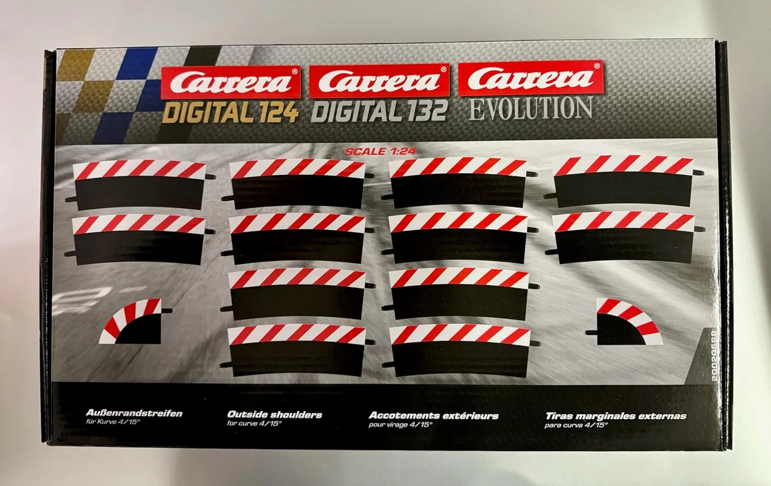 Curve 4/15�� (12)$ end draw behalf clergy Piece (2) Slot Car Track Accessory$ Multicoloured Carrera 20020568 Outside Shoulder 