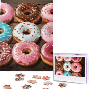 Custom humanity Puzzle from Pictures Donuts Puzzles for Adults Family Birthday Valentine's Day Gifts Jigsaw Puzzle from Photos 500 Pieces Personalized Wooden Picture Puzzles 