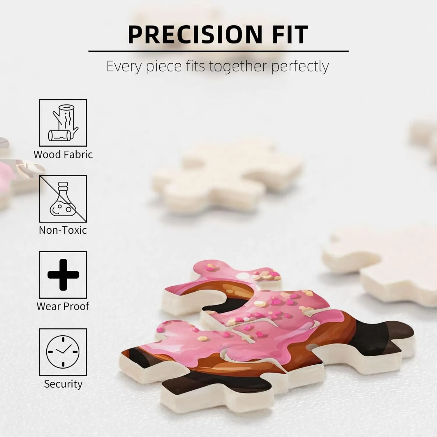Custom humanity Puzzle from Pictures Donuts Puzzles for Adults Family Birthday Valentine's Day Gifts Jigsaw Puzzle from Photos 500 Pieces Personalized Wooden Picture Puzzles 