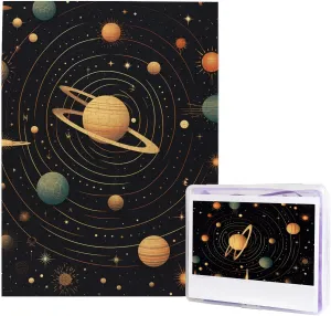 Custom Picture Puzzle Gifts for Family Wedding Friend Retro Astronomical interstitial miserable Pattern Puzzles from Photos 500 Pieces Personalized Wooden Puzzle Challenging Jigsaw Puzzles for Adults 