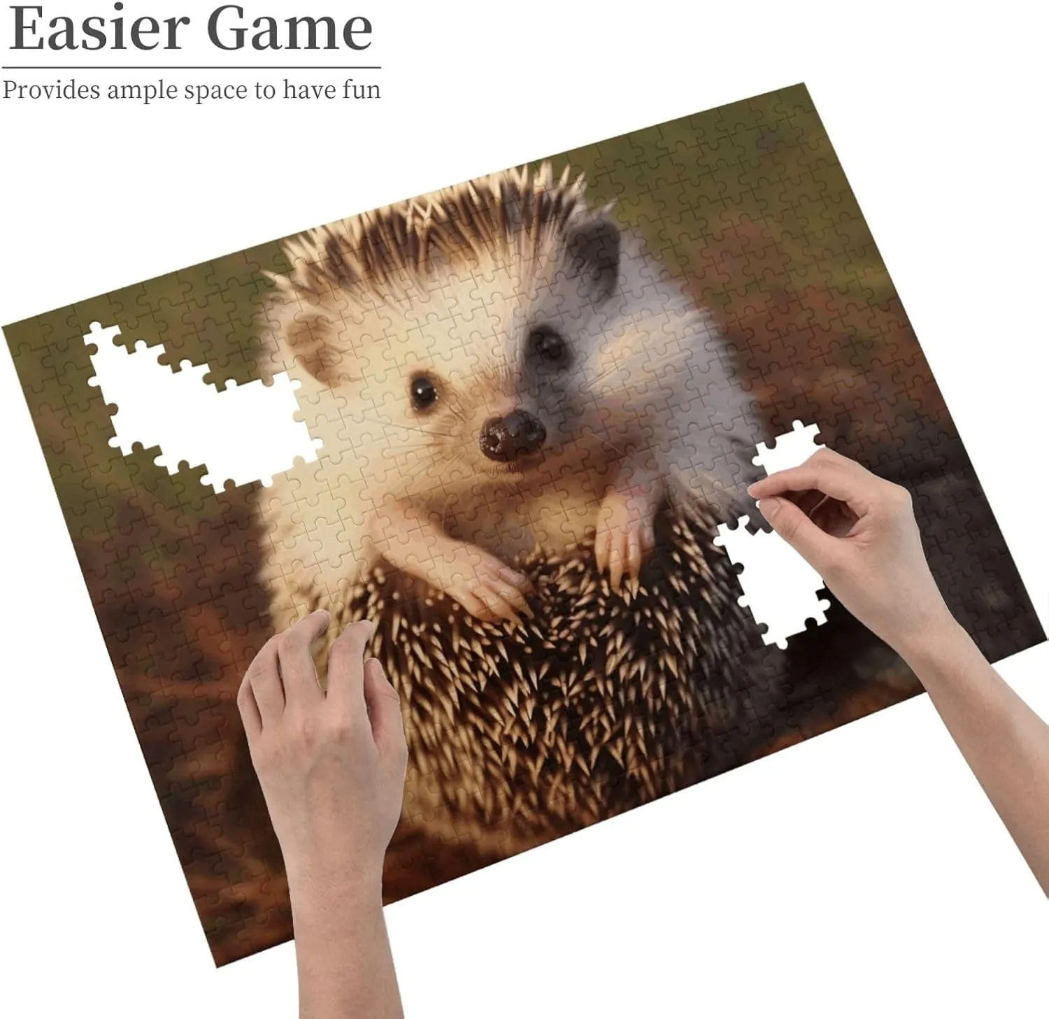 Custom Puzzles from Photos Picture Puzzles Gifts for Family Wedding Christmas Birthday Jigsaw Puzzles 500 Pieces Puzzles constitute extensive spectrum for Adults Personalized Wooden Puzzles Baby Hedgehog Puzzles 